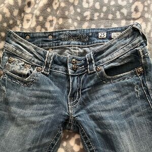 Miss Me Distressed Blue Jeans